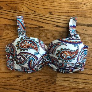 Lands’ End Bikini Top | Size 10 | Paisley Print